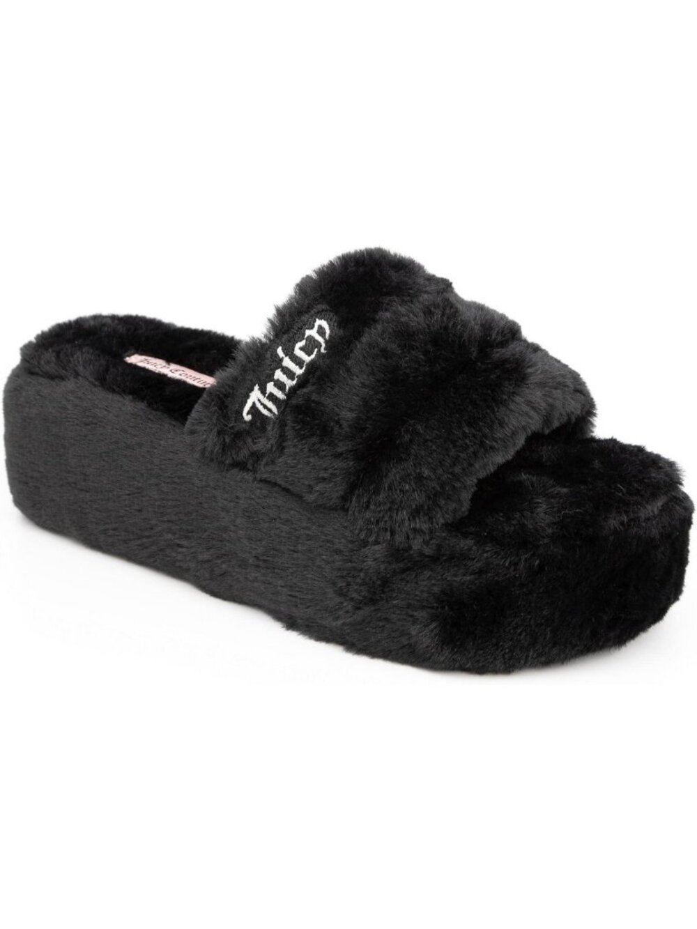 Cozy Faux Fur Platform Slippers for Women – Fluffy Indoor/Outdoor Slip-Ons